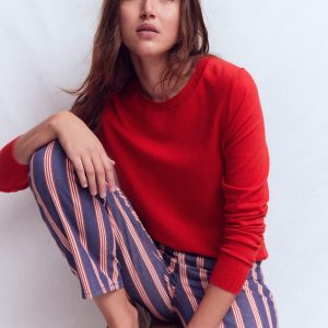Emilia Cotton Crew Sweater-Merida Red
