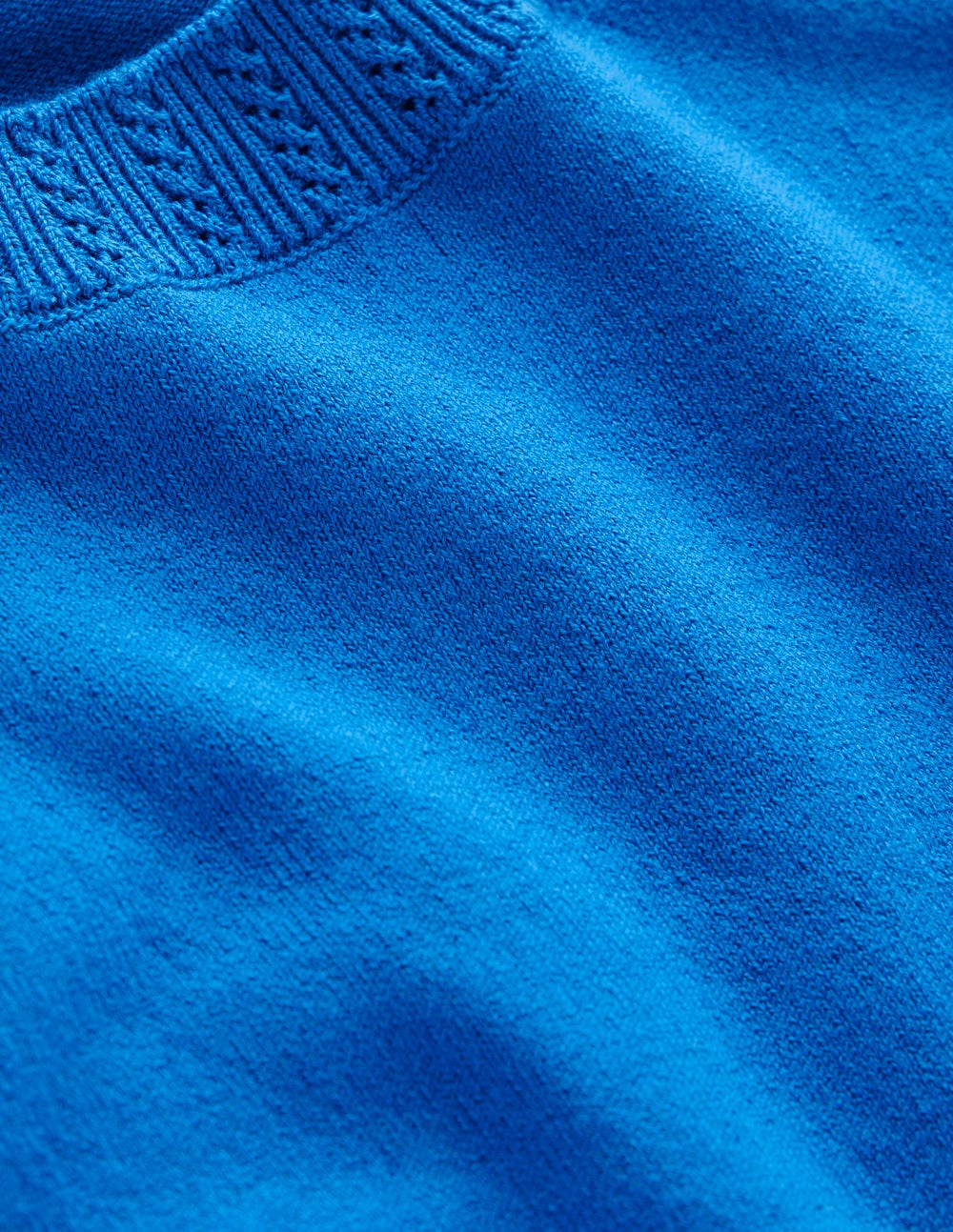 Emilia Cotton Crew Neck Vest-Kingfisher Blue - Image 6