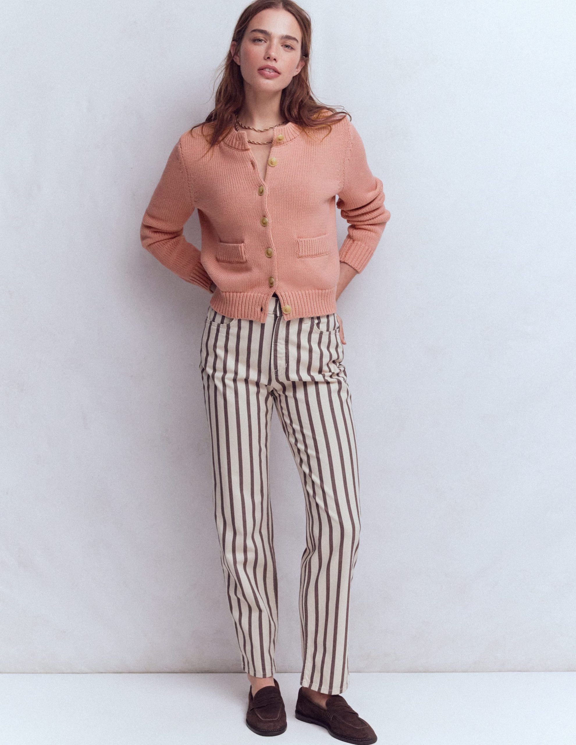 Lucy Chunky Cotton Cardigan-Pink - Image 4