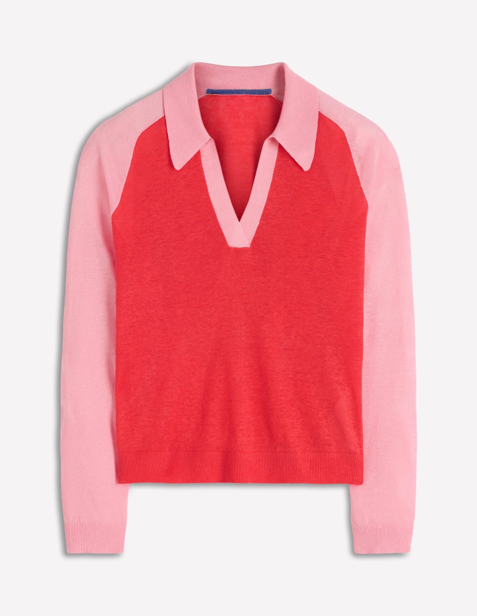 Agnes Collared Linen Jumper-Sunkissed Coral / Formica Pink - Image 10