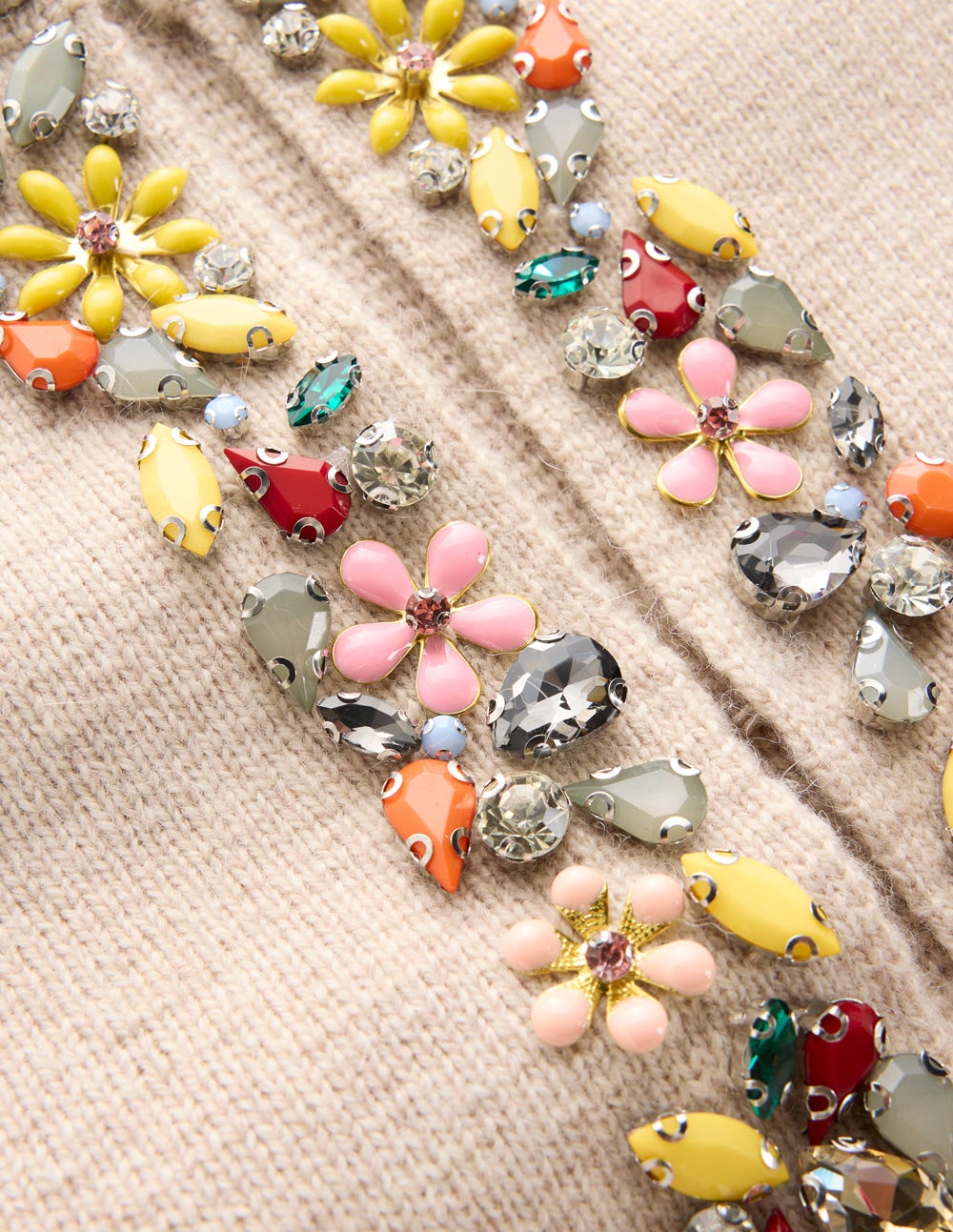 Embellished Knit Cardigan-Chinchilla Melange - Image 8