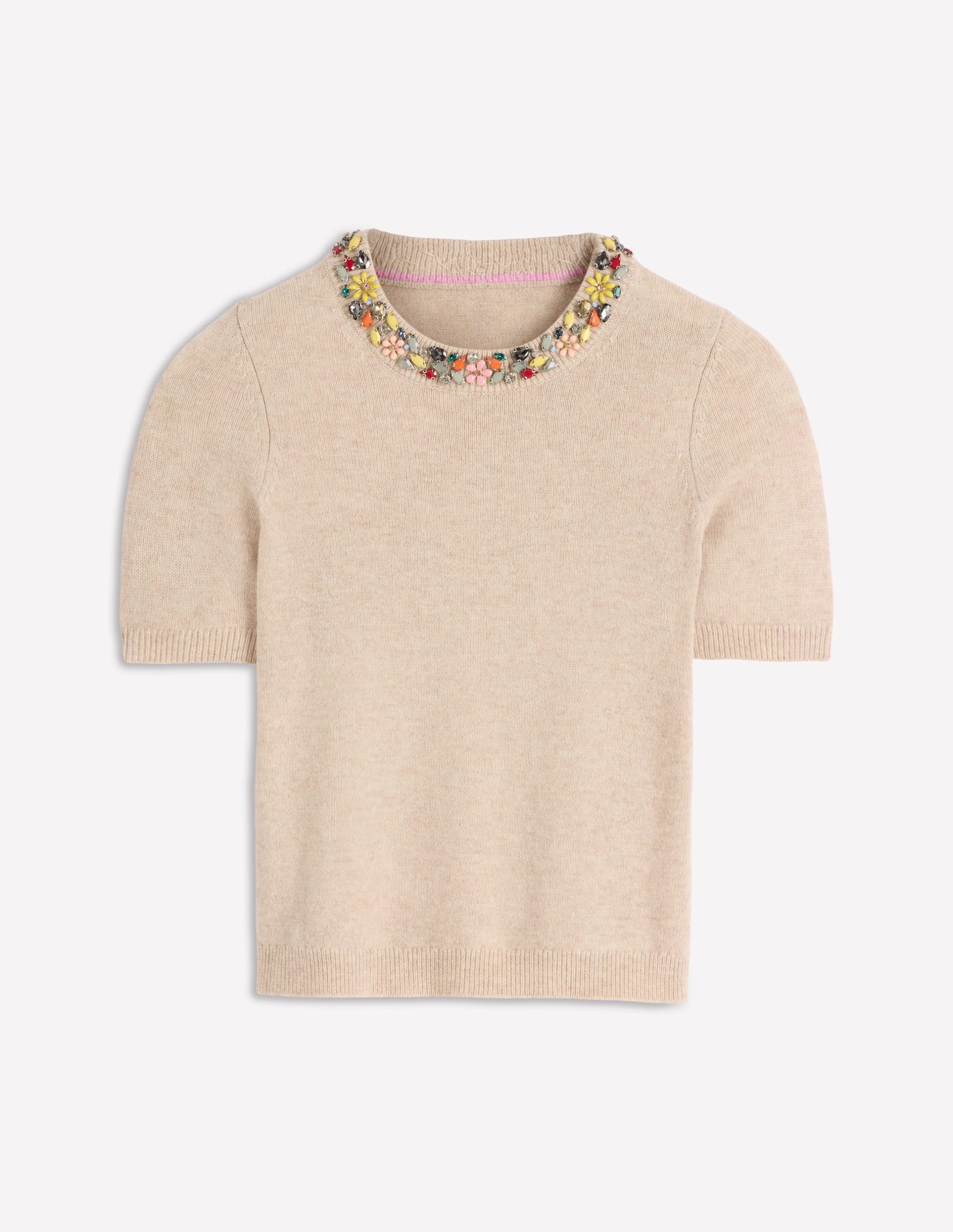Embellished T-Shirt-Chinchilla Melange - Image 5