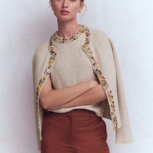Embellished T-Shirt-Chinchilla Melange