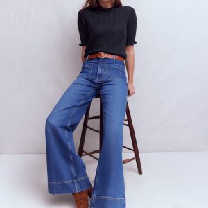 Eloise Frill T-Shirt-Navy