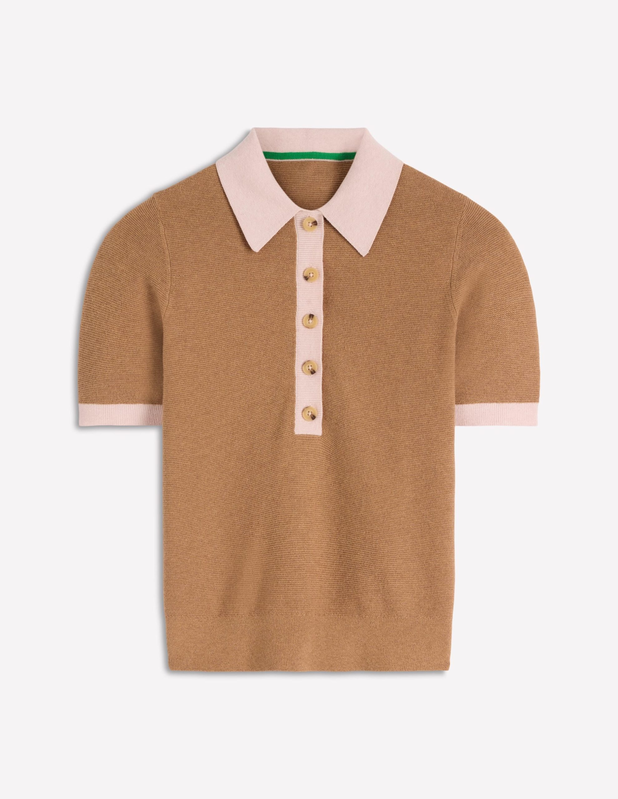 Grace Colour Block T-Shirt-Camel Melange - Image 6