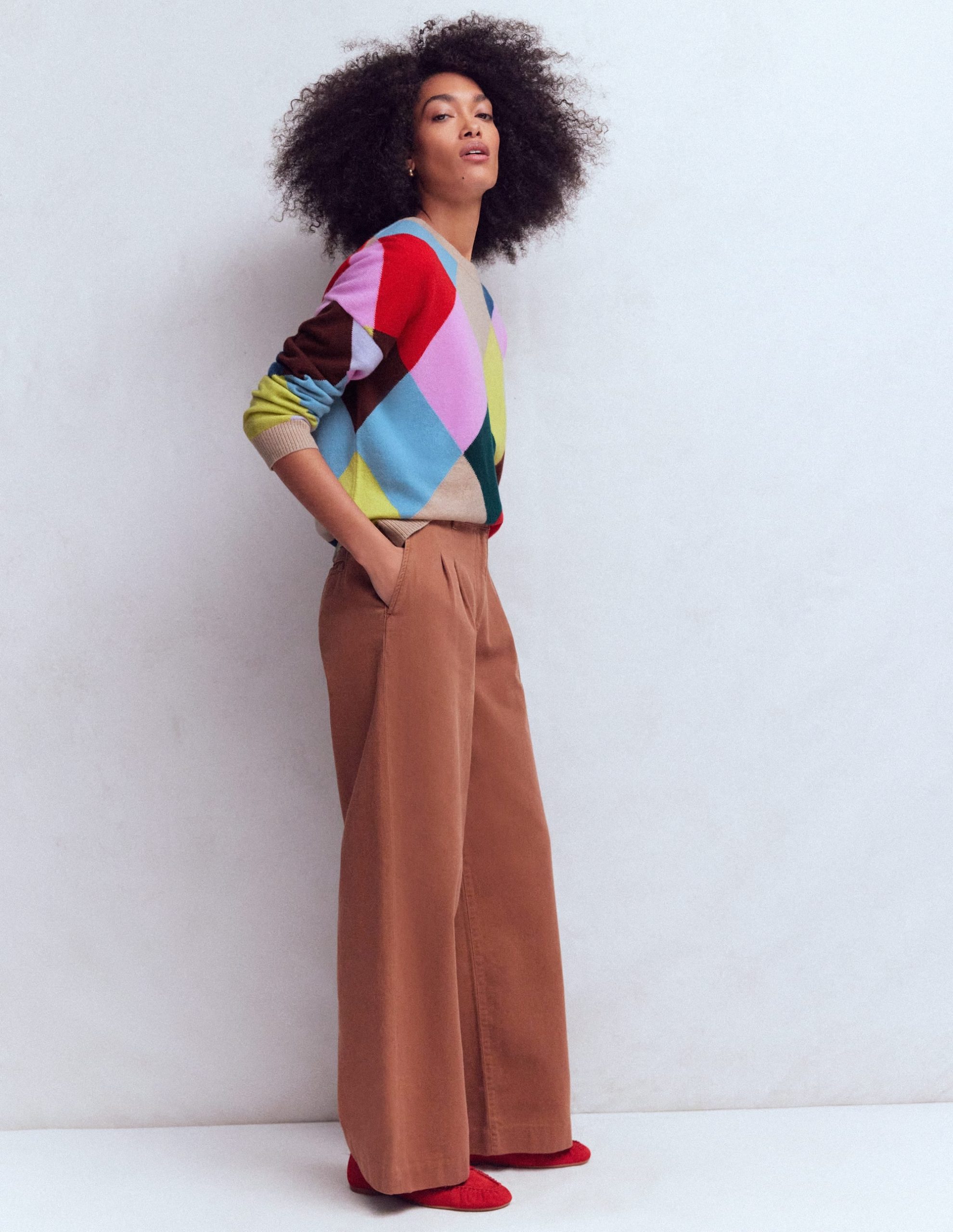 Anastasia Cashmere Sweater-Multi Harlequin Jumper - Image 4