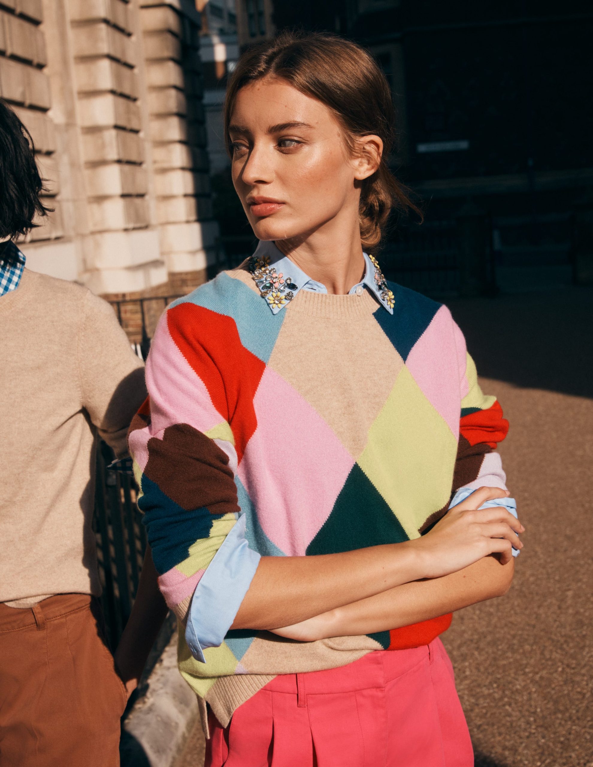 Anastasia Cashmere Sweater-Multi Harlequin Jumper - Image 6