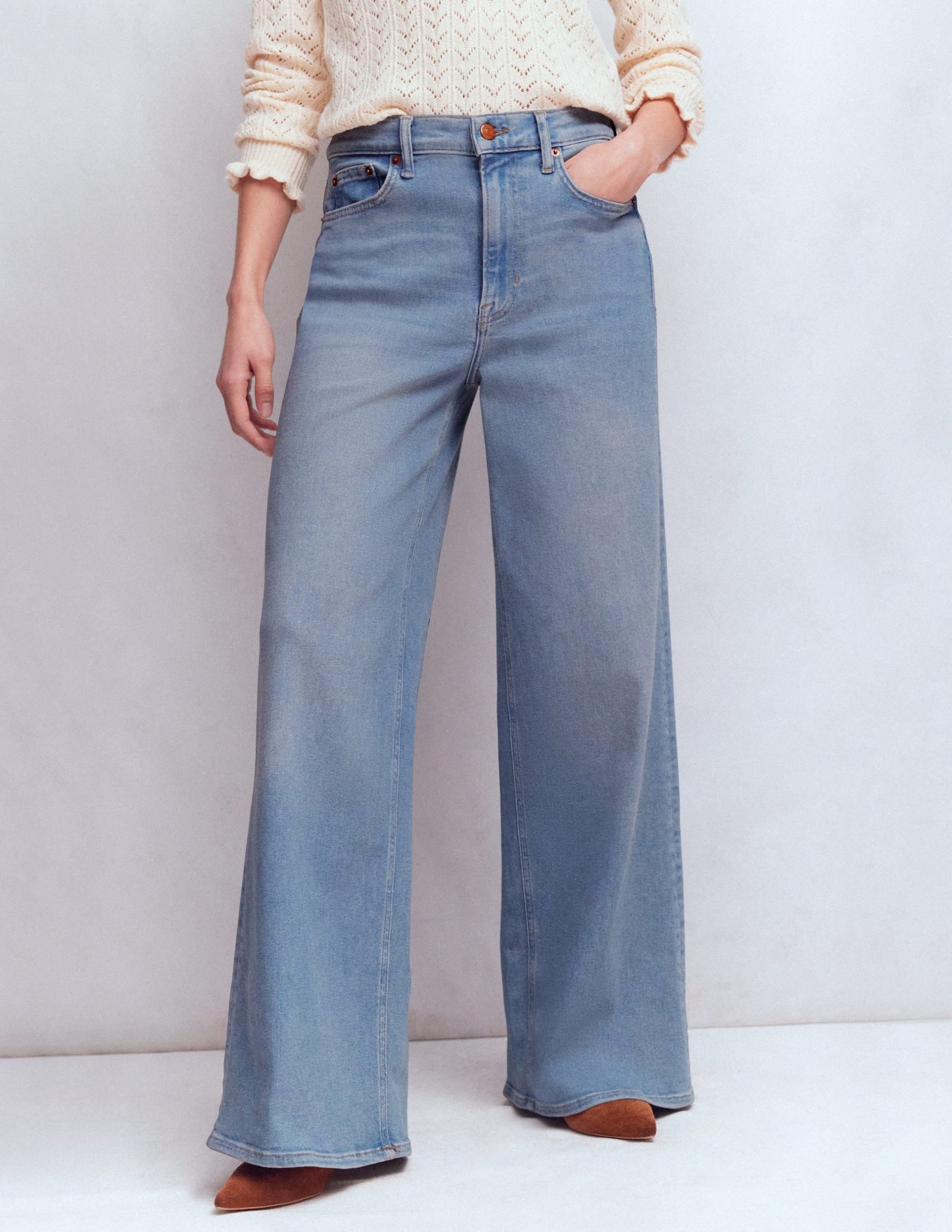 High Rise Wide Leg Jeans-Light Vintage - Image 4