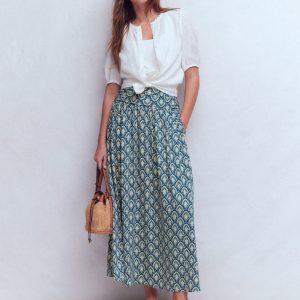 Rosaline Jersey Skirt-Blue. Petal Terrace