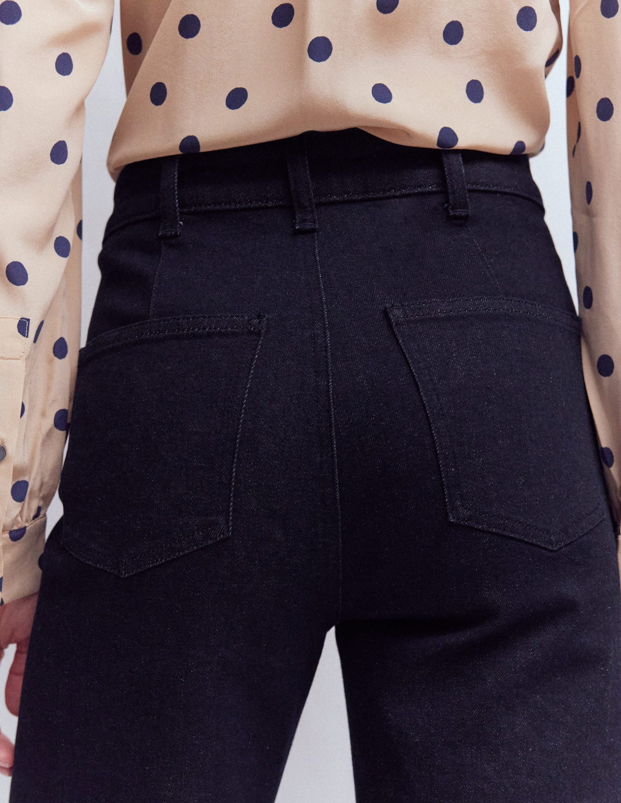 Pintuck Column Leg Jeans-Indigo Rinse - Image 2