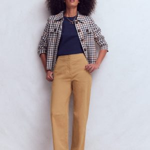 Barrel Leg Chino Trousers-Cappuccino