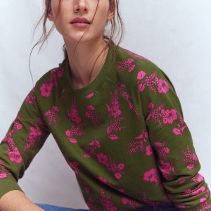 Rosa Printed Sweatshirt-Mayfly. Blossomy Sprig Medium