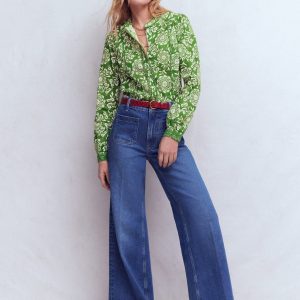 Rhea Trim  Insert Cotton Top-Green. Decorative Blossom