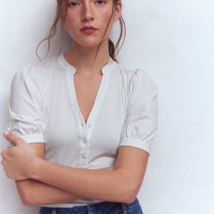 Supersoft Short Sleeve Henley-White