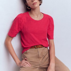 Sophie Puff Sleeve T-shirt-Opulent Pink
