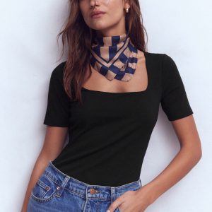 Brooke Double Layer T-shirt-Black