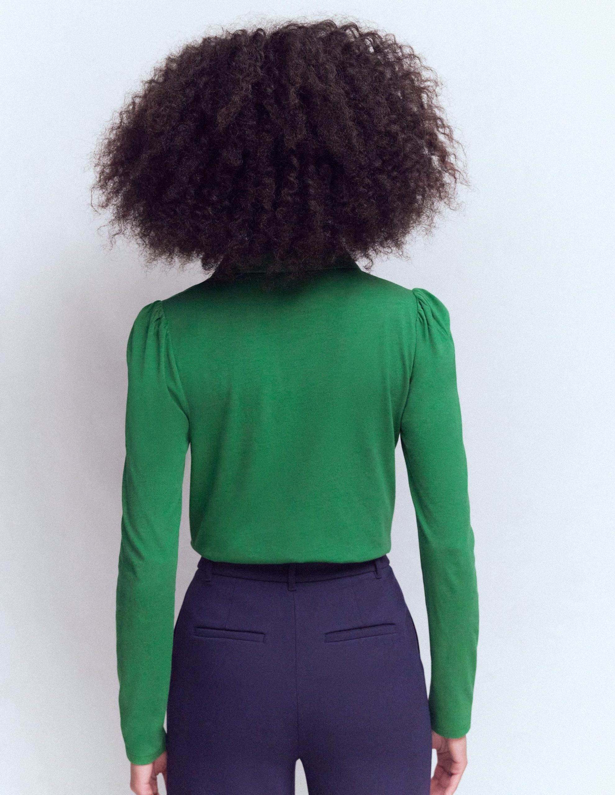Zip Collar Supersoft Top-Fresh Green - Image 3