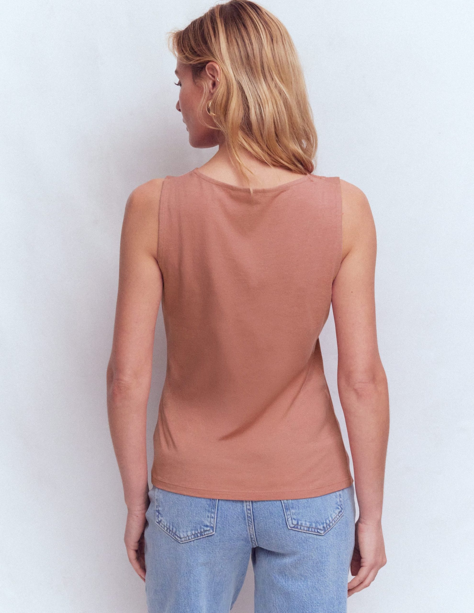 Flora Lace Trim Supersoft Vest-Vintage Rose - Image 3