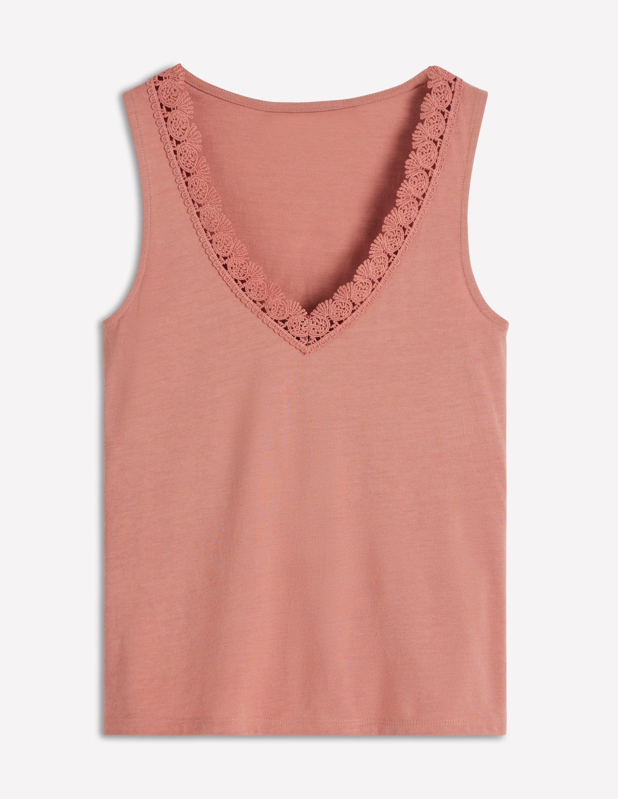 Flora Lace Trim Supersoft Vest-Vintage Rose - Image 5