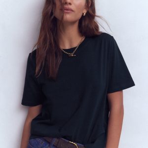 Ren Cotton Crew Neck T-shirt-Navy