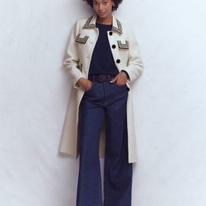 Pocket Detail Coat-Ivory