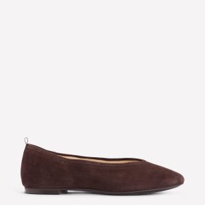 High Cut Ballet Flats-Bitter Chocolate