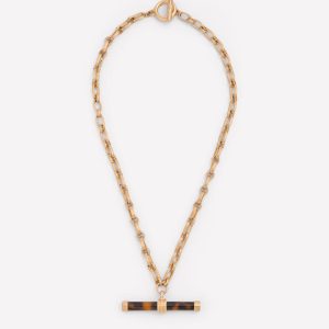 Resin Interest T-bar Necklace-Classic Tort