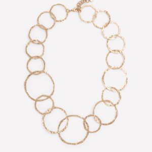 Statement Circle Necklace-Gold Colour