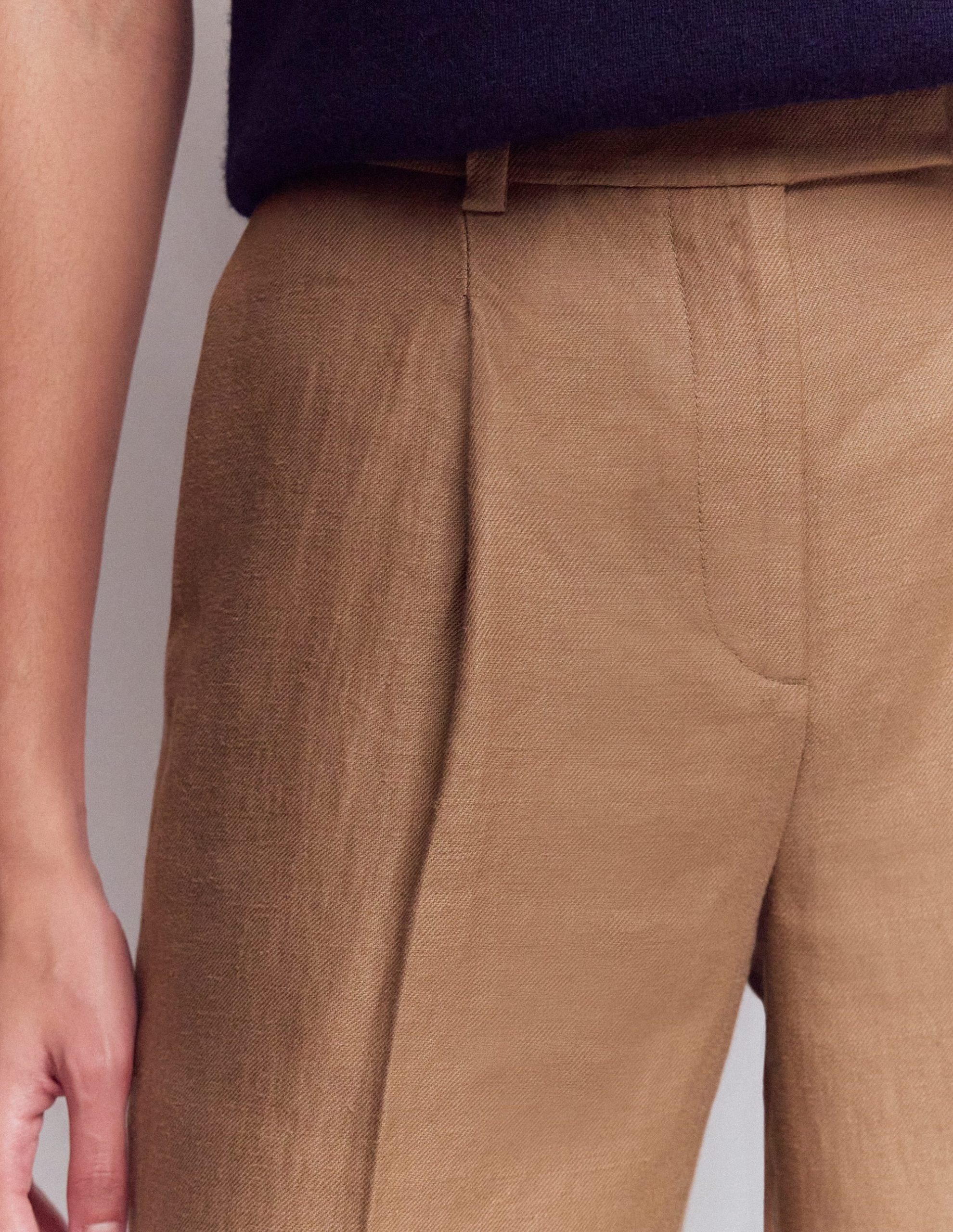 Chiswick Crop Linen Pants-Amphora - Image 2