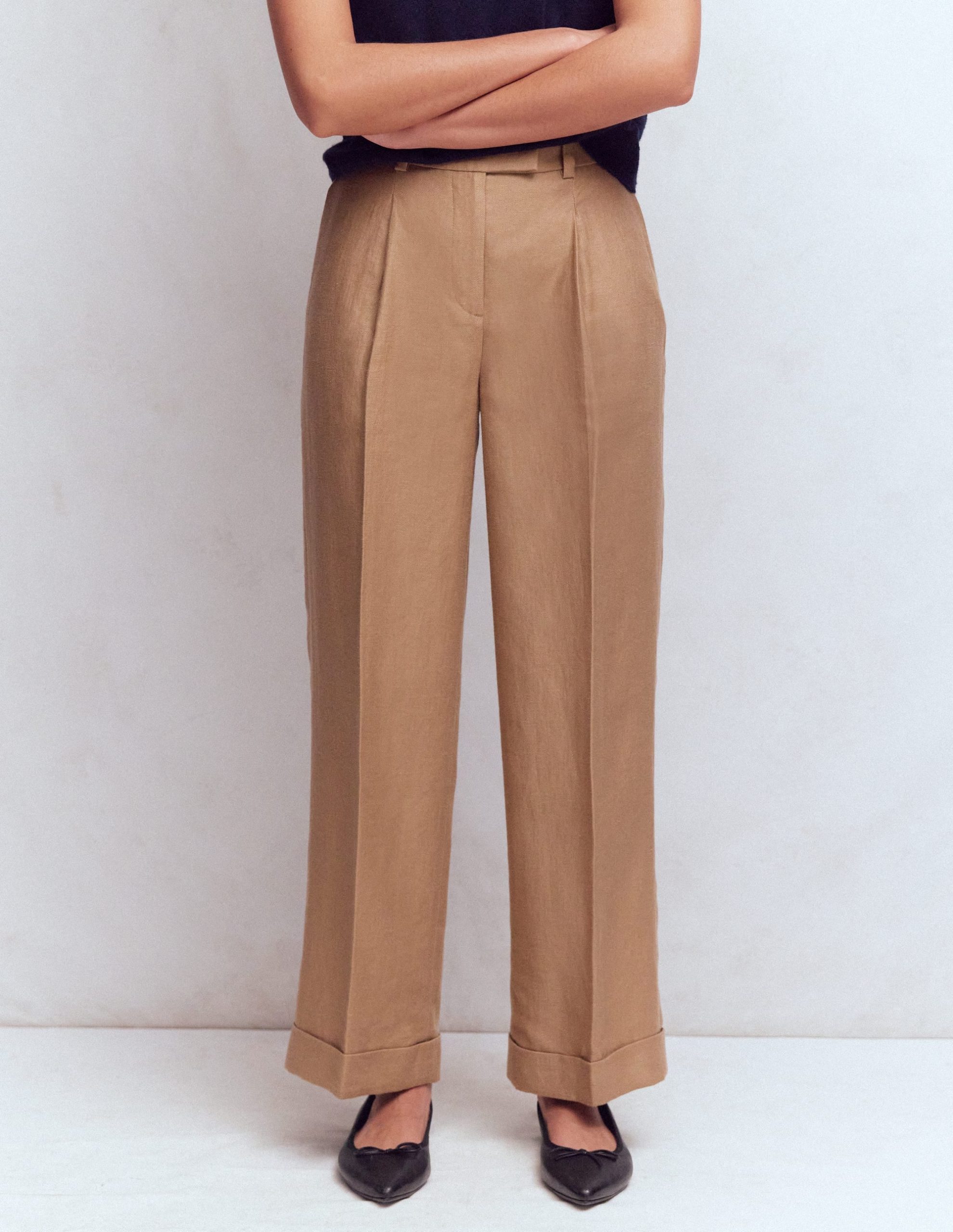 Chiswick Crop Linen Pants-Amphora - Image 4