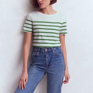 Olivia Short Sleeve Breton-Fairway and Ivory Stripe