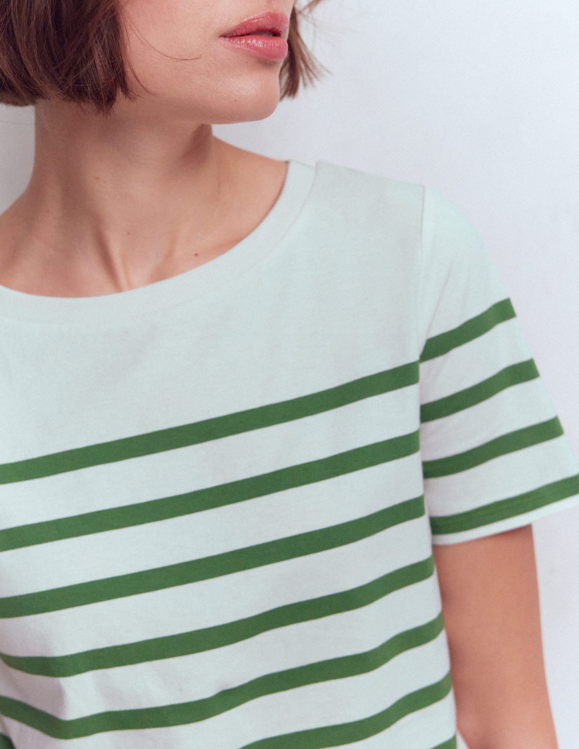 Olivia Short Sleeve Breton-Fairway and Ivory Stripe - Image 2