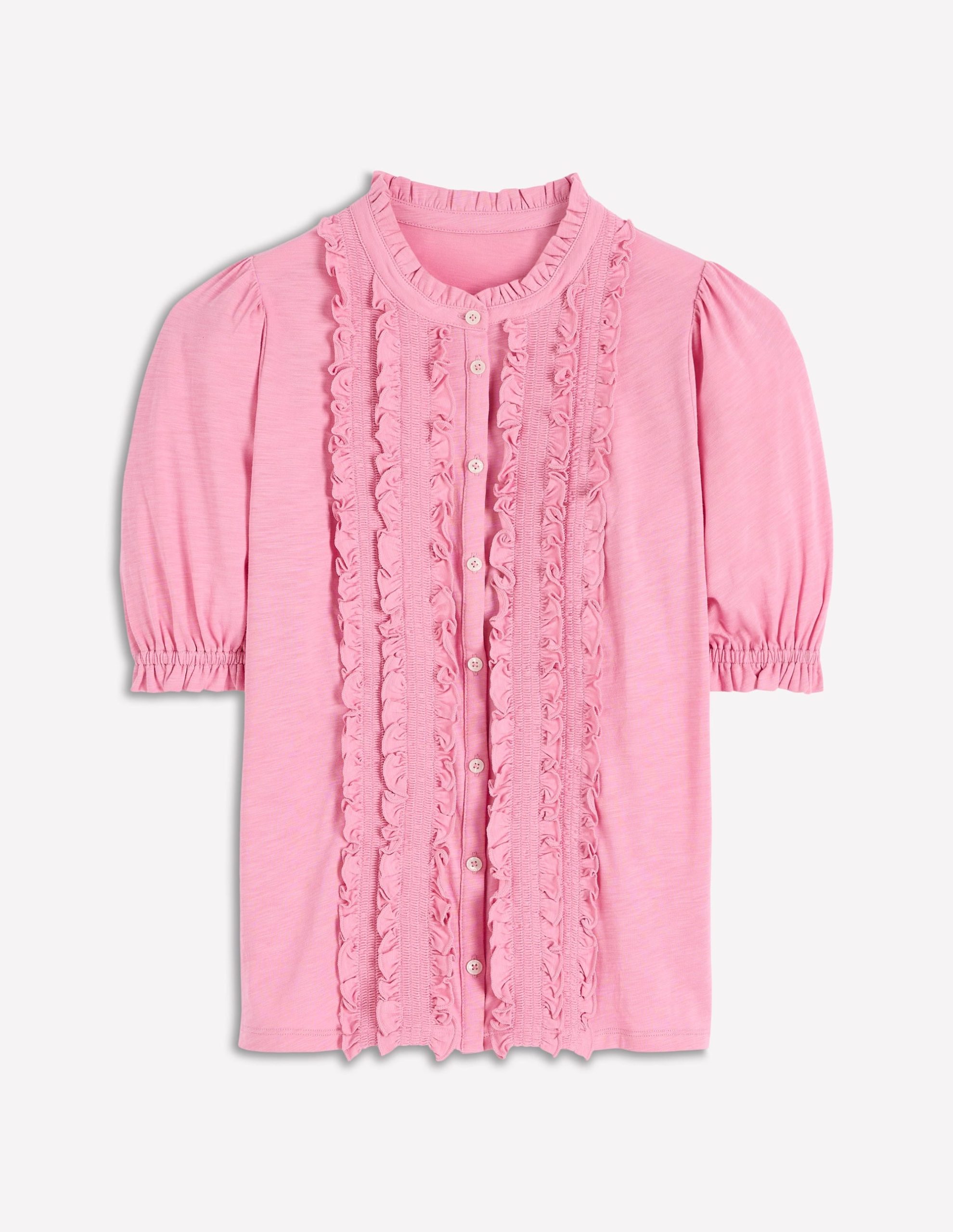 Eda Ruffle Front Shirt-Formica Pink - Image 6