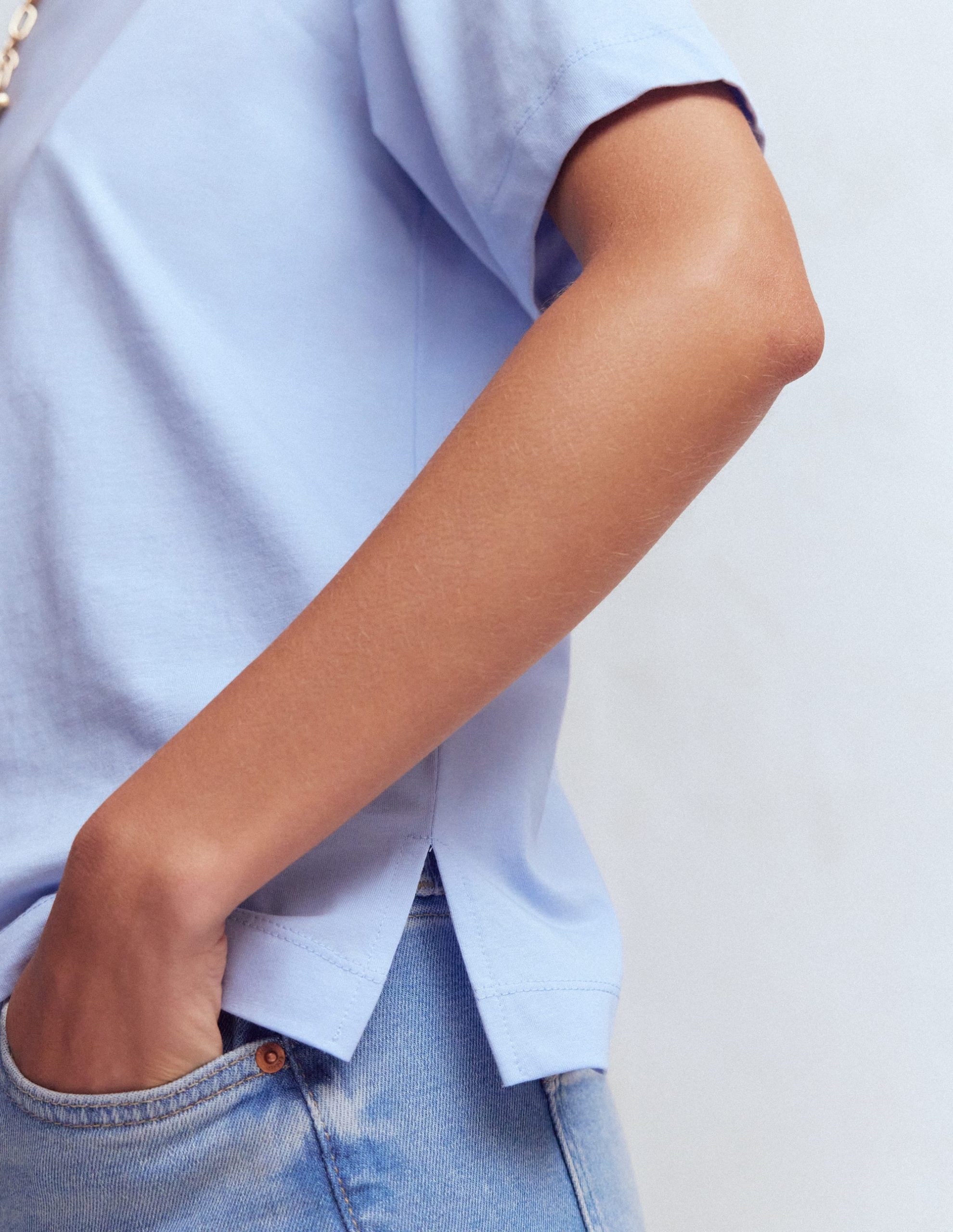 Ren Relaxed Cotton T-shirt-Brunnera Blue - Image 2